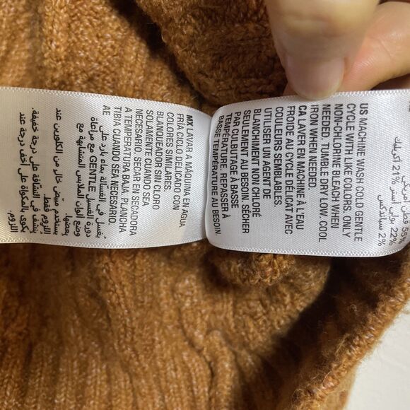 On 34th Women's Cozy Cable-Knit Crewneck Sweater AC2 Bright Orange Size M - Picture 6 of 9